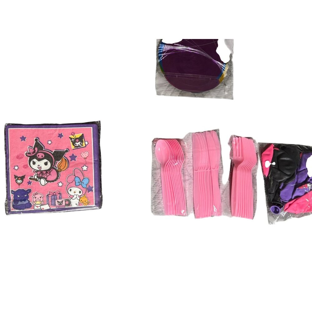 Kuromi Birthday Party Decorations‎ Tableware Set Plates Balloons - Picture 3 of 5